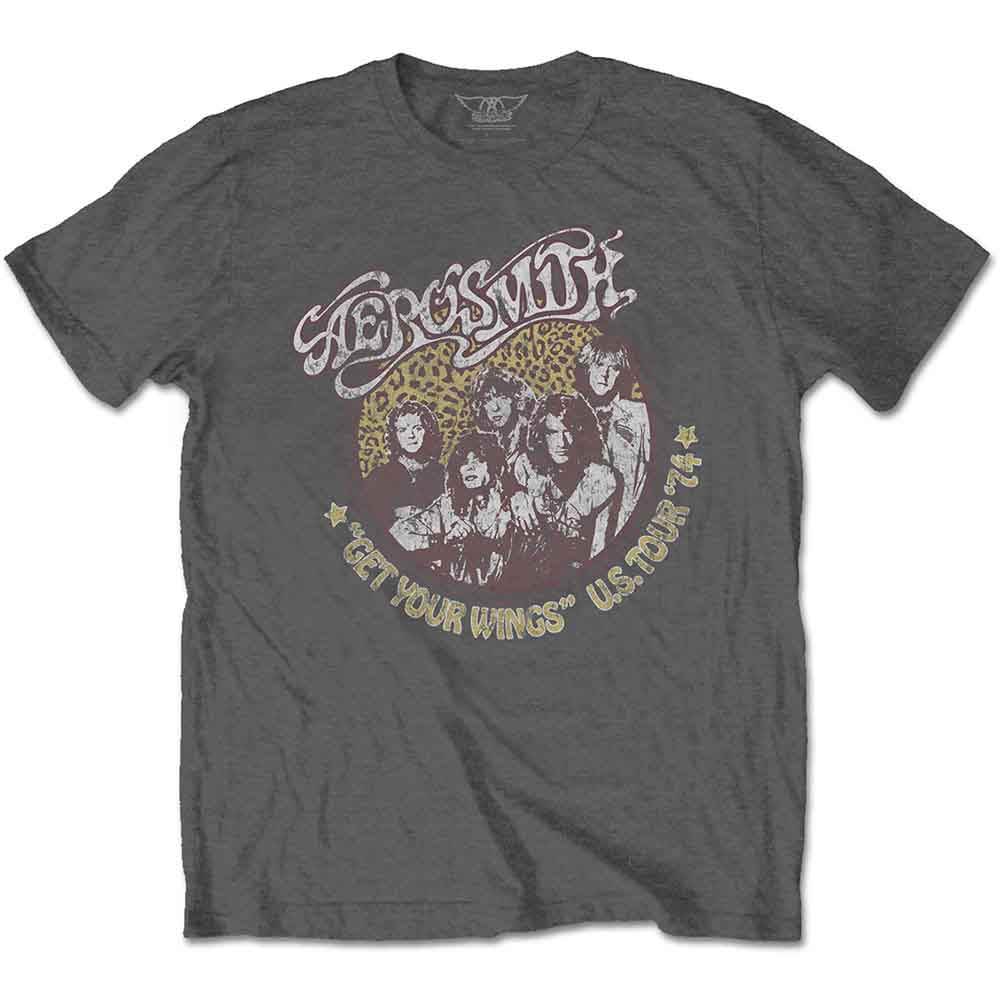 AEROSMITH - CHEETAH PRINT - T-Shirt Grey