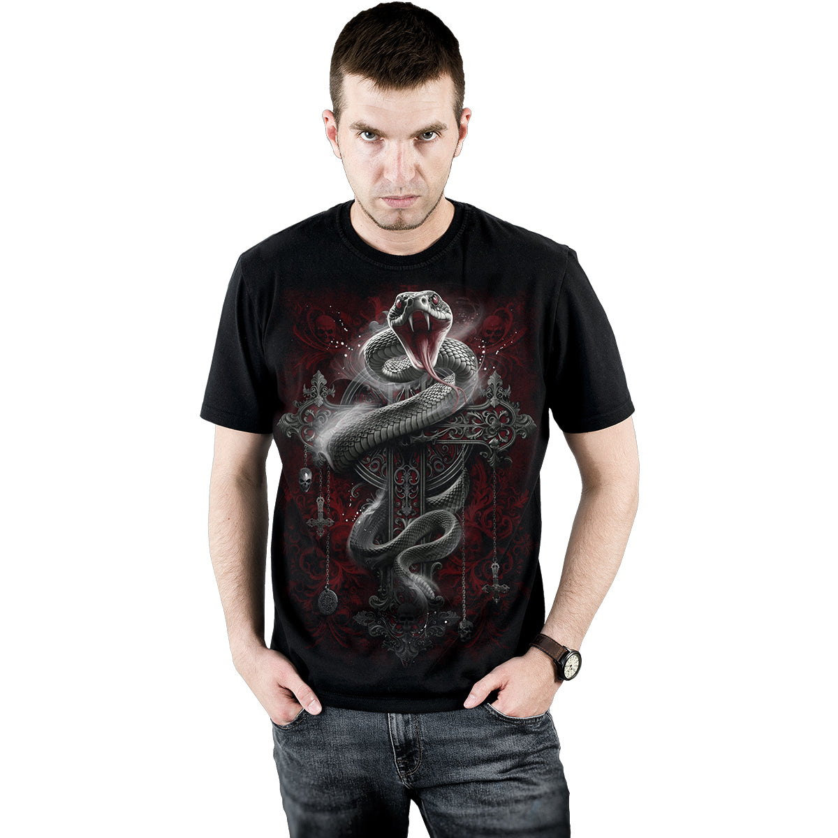 GOTHIC SERPENT - T-Shirt czarny
