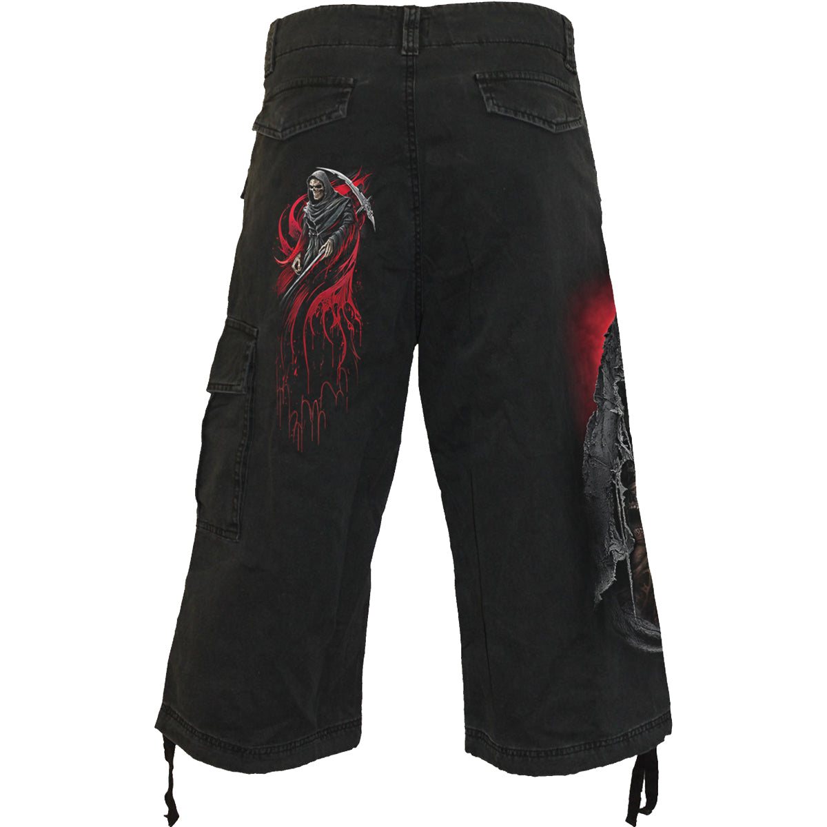 SCREAMING DEATH - Vintage Cargo Shorts 3/4 długie czarne