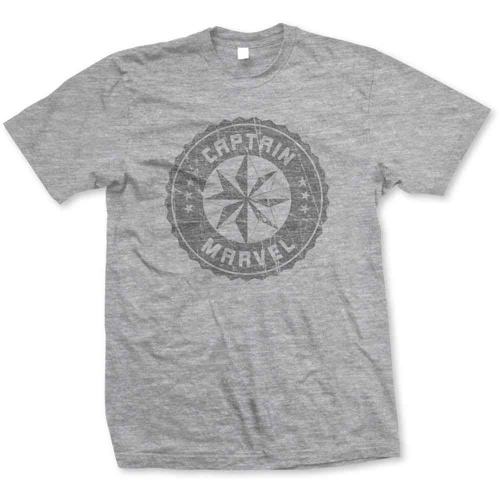 MARVEL COMICS - CAPTAIN MARVEL GREY CIRCLE - T-Shirt Grey