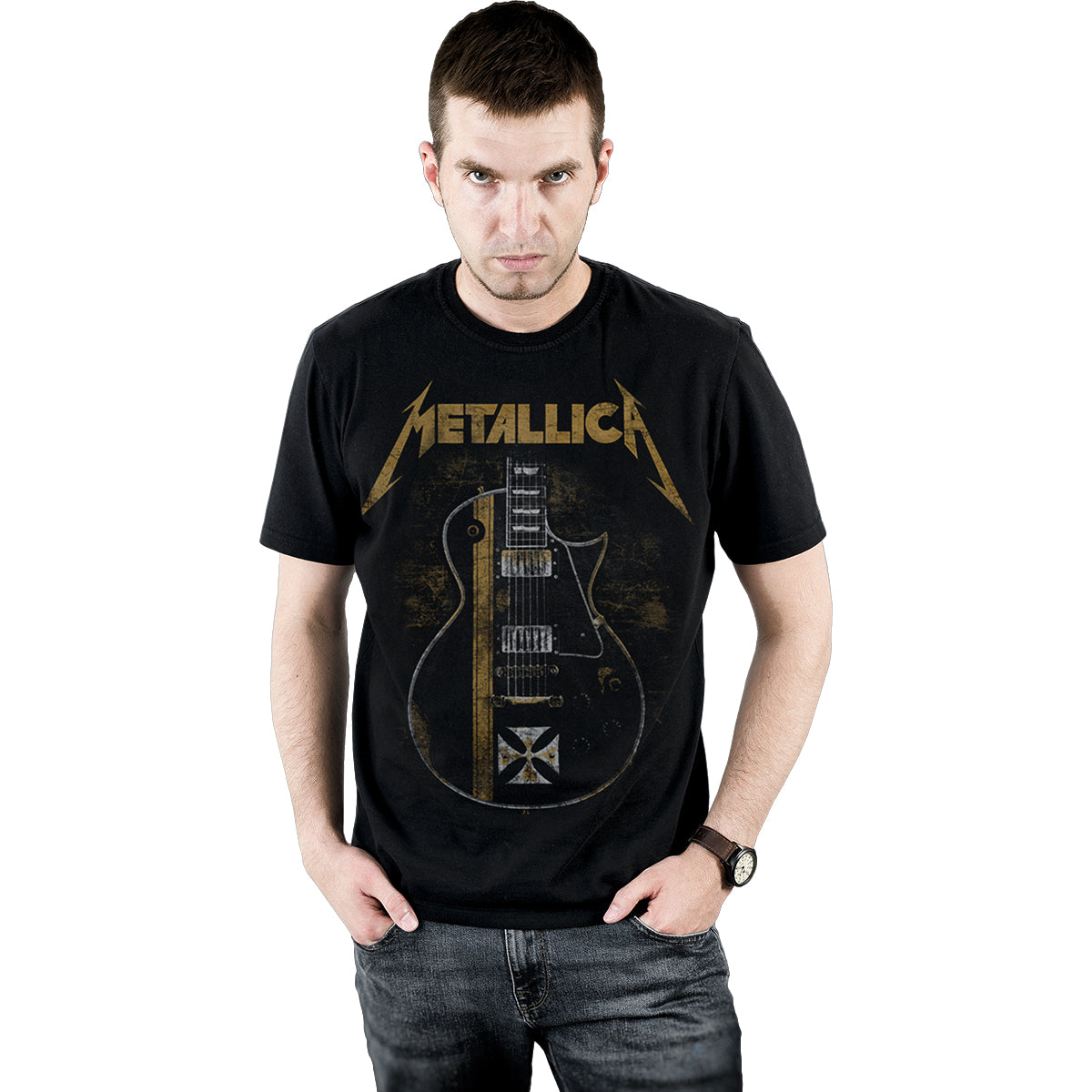 METALLICA - HETFIELD IRON CROSS - Koszulka z nadrukiem z przodu czarna