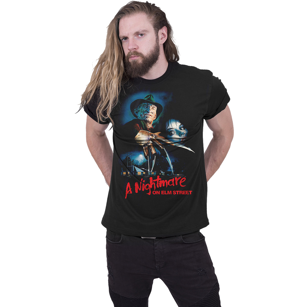 A NIGHTMARE ON ELM STREET - POSTER LOGO - T-Shirt z nadrukiem z przodu czarny