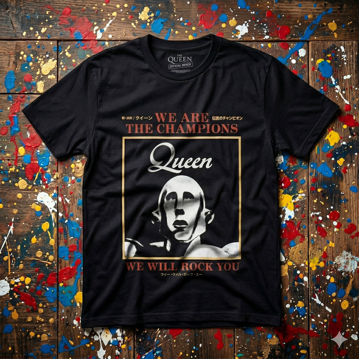 QUEEN - WE ARE THE CHAMPIONS - Carbon T-Shirt Black