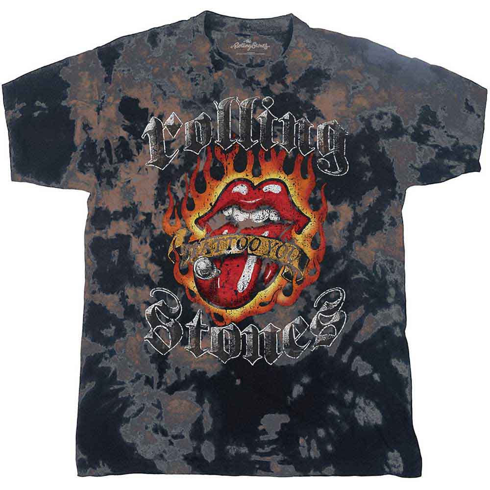 THE ROLLING STONES - TATTOO FLAMES - T-Shirt Grey
