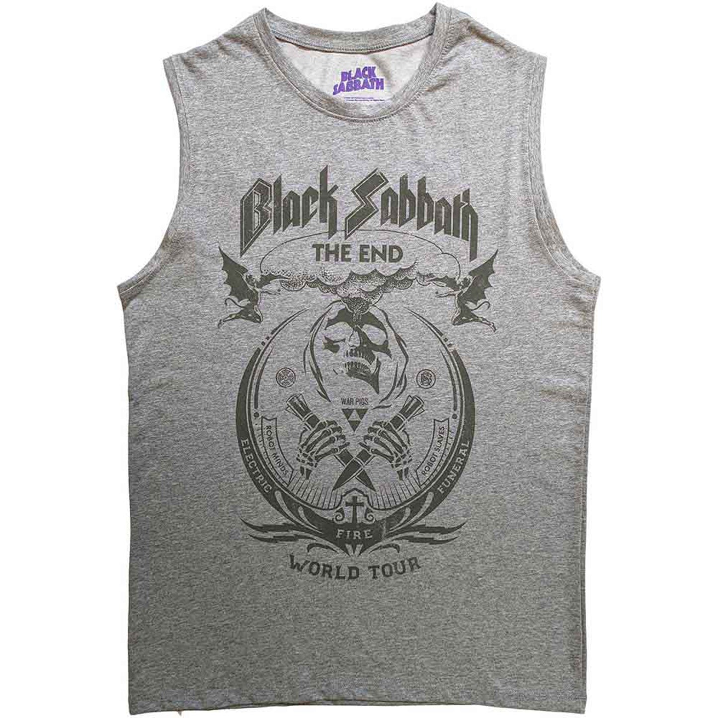 BLACK SABBATH - THE END MUSHROOM CLOUD - Tank T-Shirt Grey