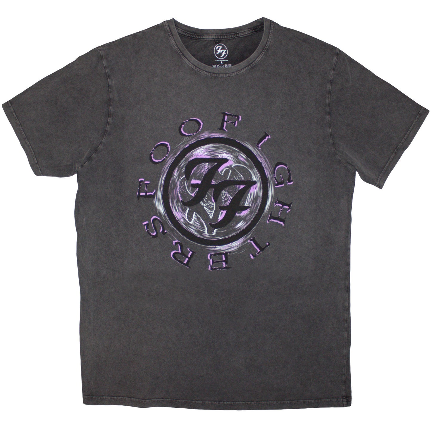 FOO FIGHTERS - WHEEL LOGO SHADOW - Stone Wash T-Shirt Grey