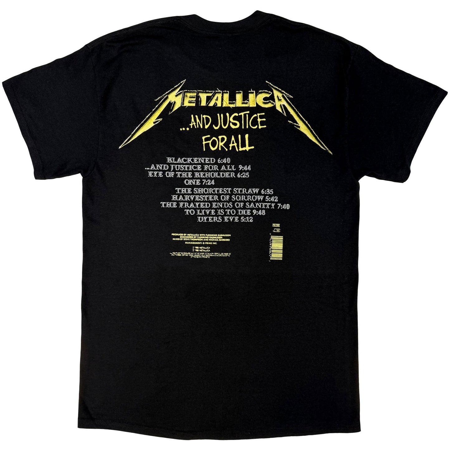 METALLICA - AND JUSTICE FOR ALL TRACKS - T-Shirt Black (Back Print)