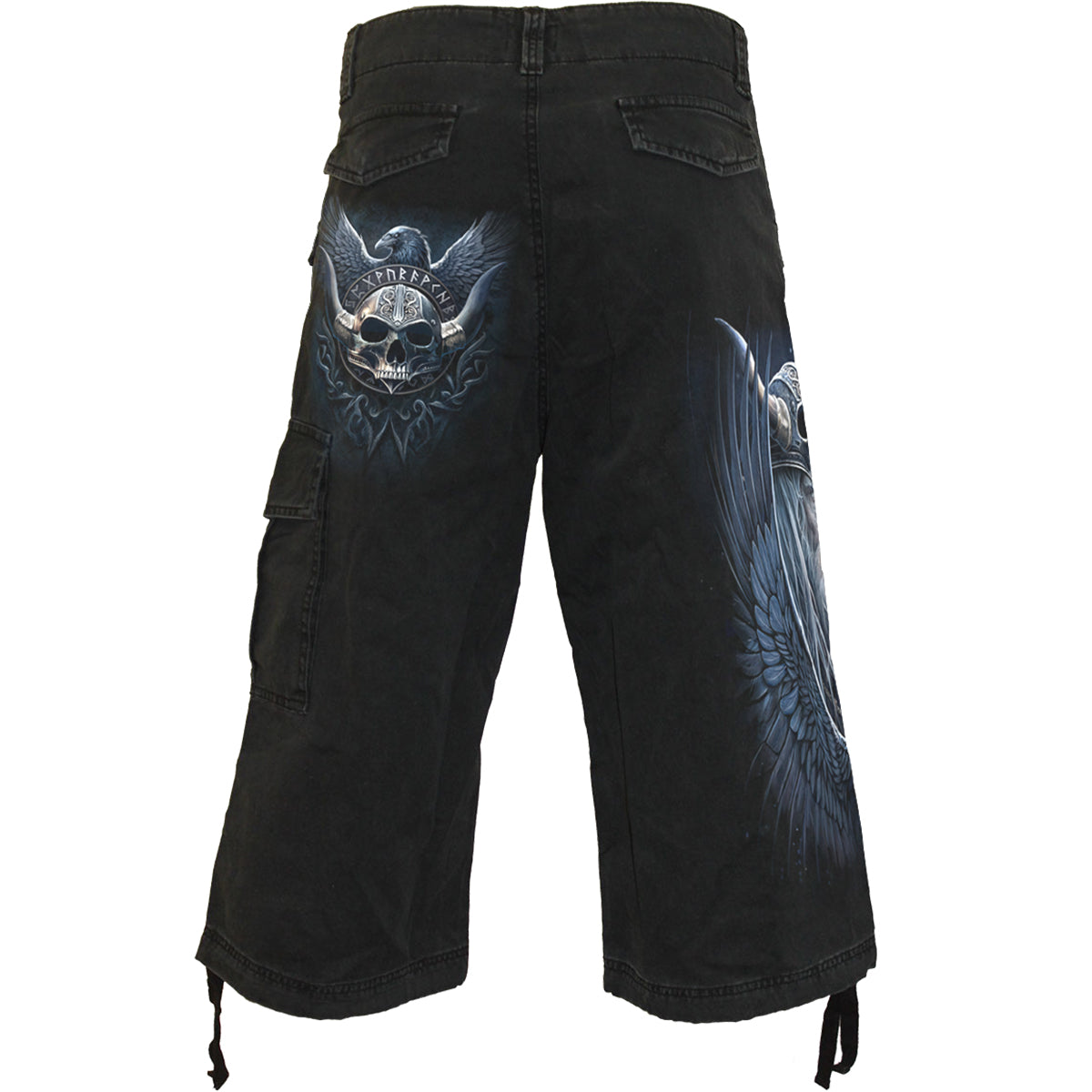 ODIN'S WARRIOR - Vintage Cargo Shorts 3/4 długie czarne