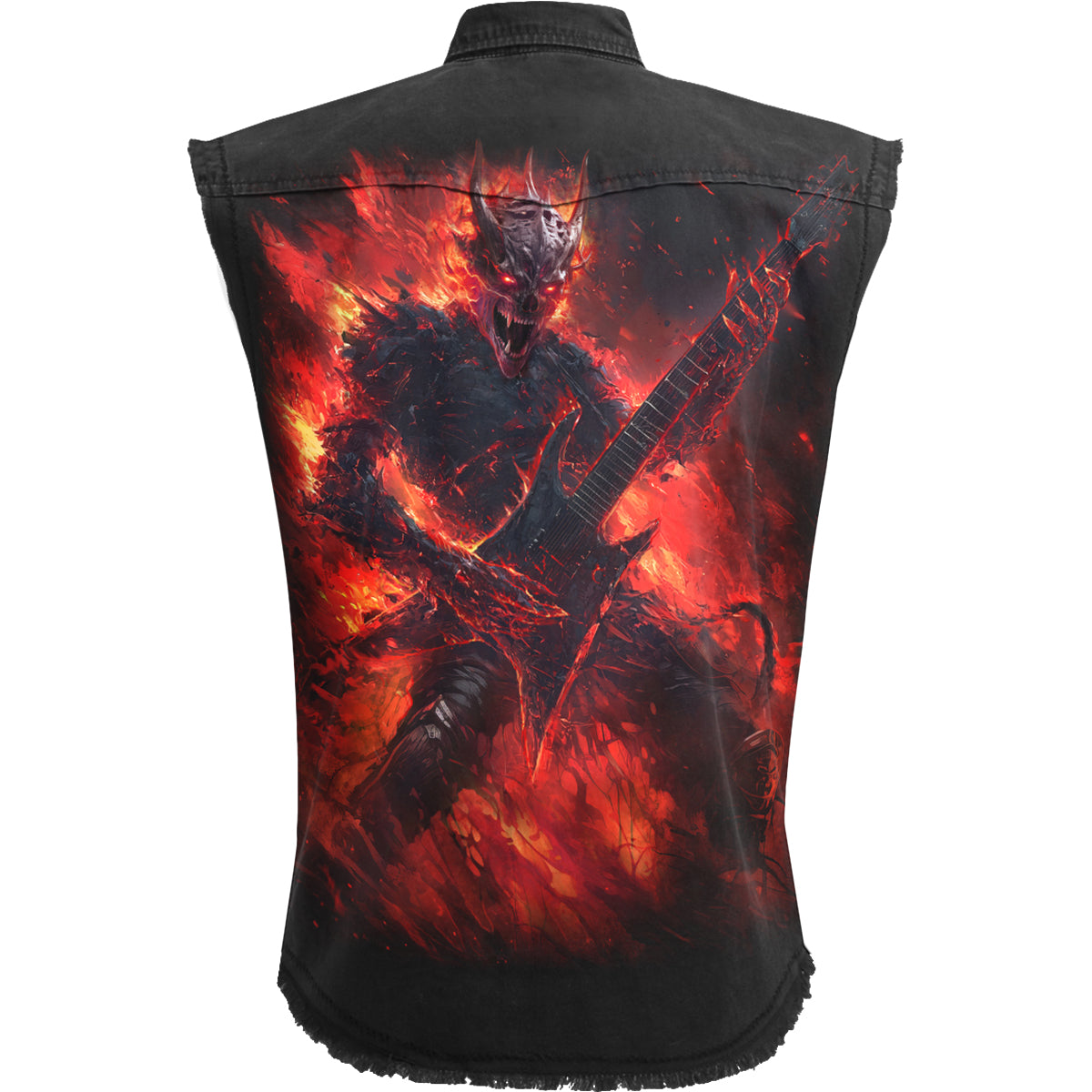 RIFF BURNER - Bezrękawnik Stone Washed Worker czarny