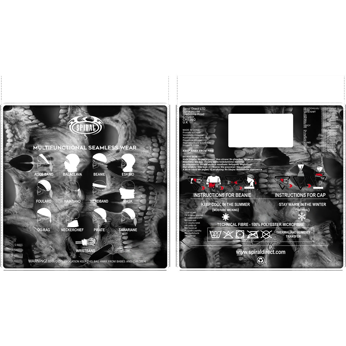 TWISTED SKULLS - wielofunkcyjne owijki na twarz