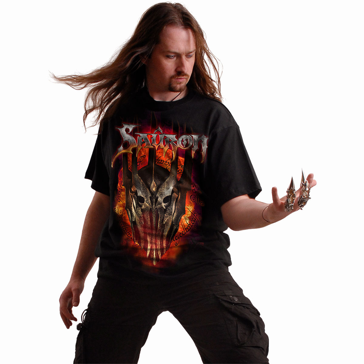 LOTR - SAURON - METAL TEE - Koszulka z nadrukiem z przodu czarna