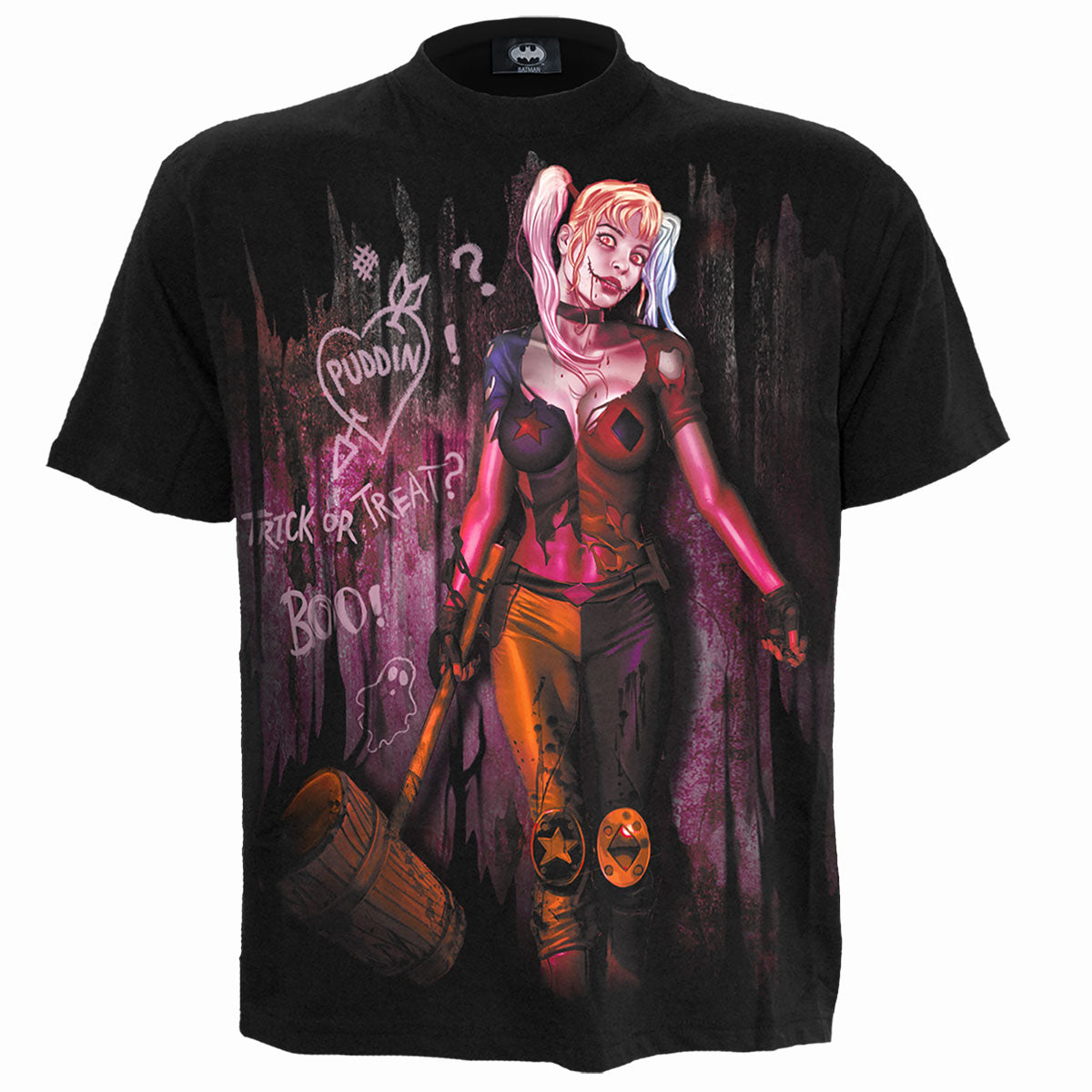 HARLEY QUINN - TRICK OR TREAT - Koszulka z nadrukiem z przodu czarna
