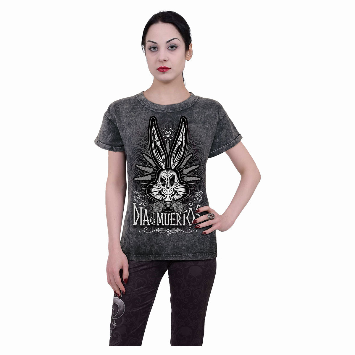 BUGS - MUERTOS - Rękaw podwijany Acid Wash