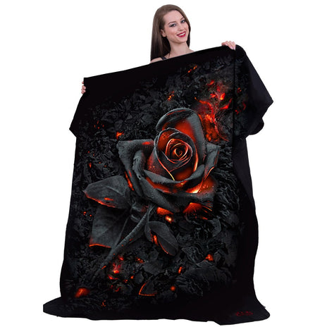 BURNT ROSE - Koc polarowy z dwustronnym nadrukiem