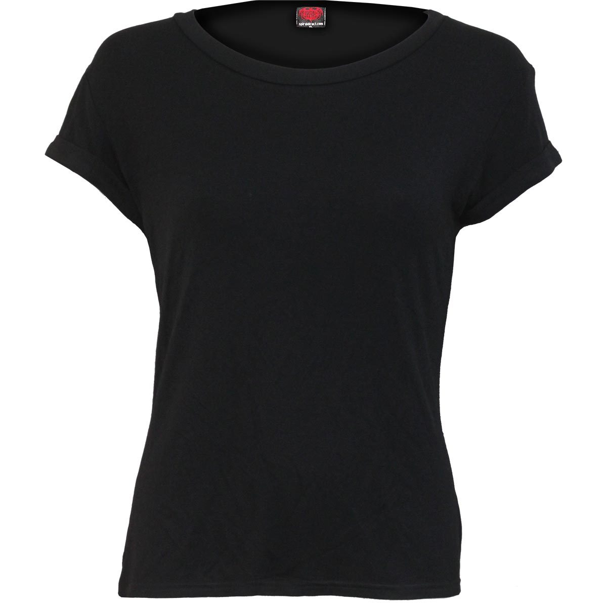 URBAN FASHION - Boatneck Cap Sleeve Top Black - Spiral USA
