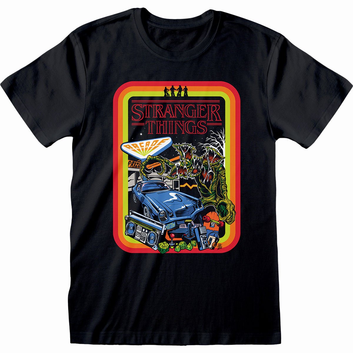 STRANGER THINGS - RETRO POSTER - T-Shirt czarny
