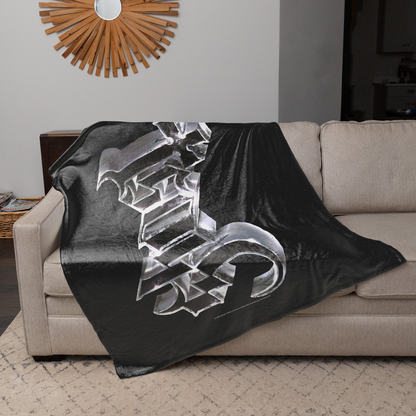 Rocksax Ghost Sherpa Fleece Blanket - Chrome Logo