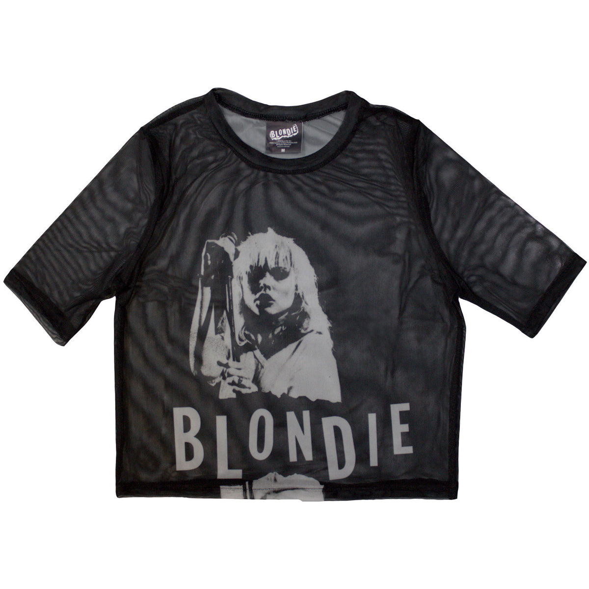 BLONDIE - MIC STAND - Ladies Crop Top Black