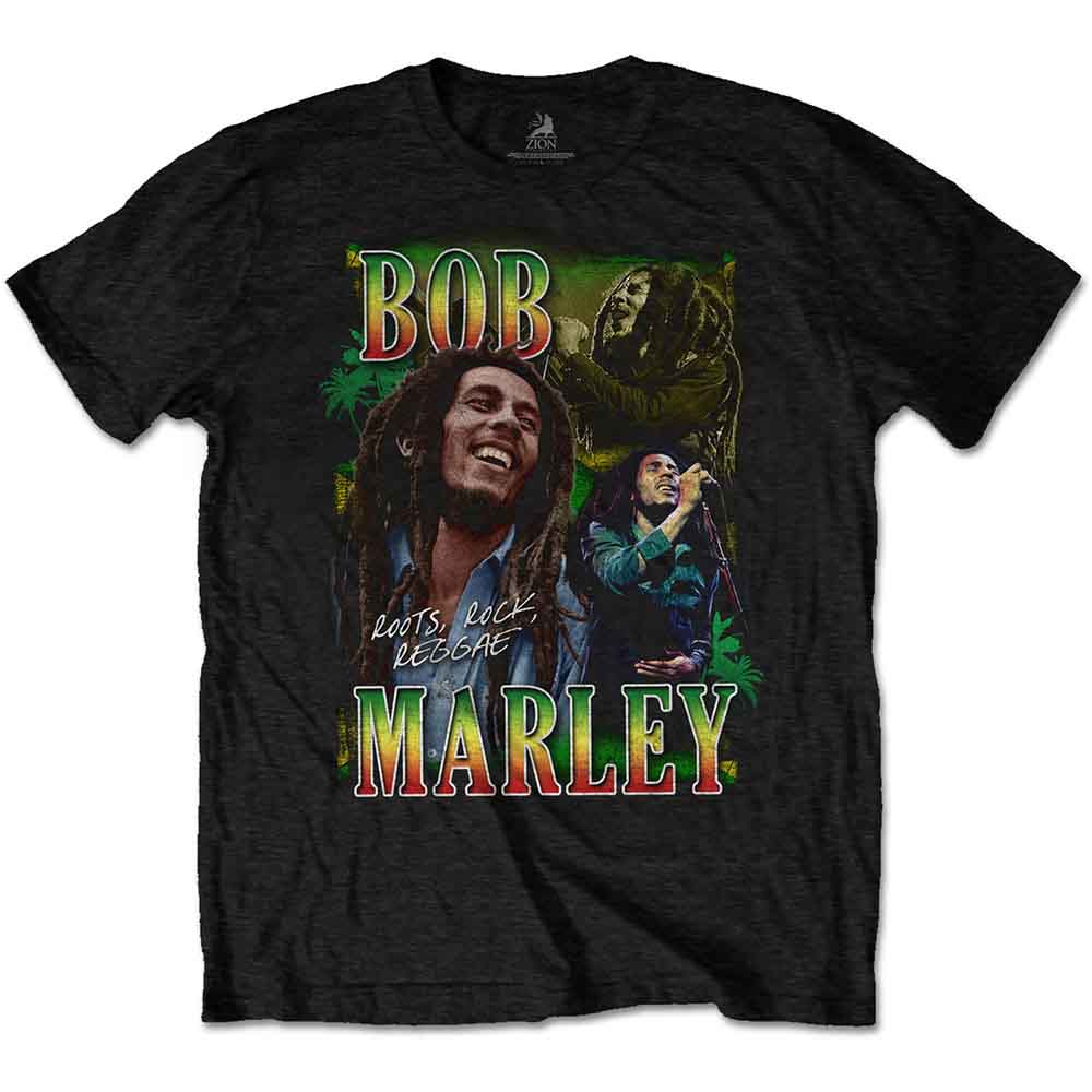 BOB MARLEY - ROOTS, ROCK, REGGAE HOMAGE - T-Shirt Black