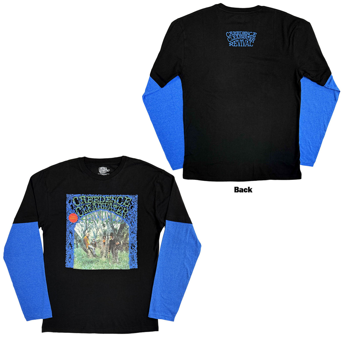 CREEDENCE CLEARWATER REVIVAL - CCR ALBUM - Layered Long Sleeve T-Shirt Black, Blue