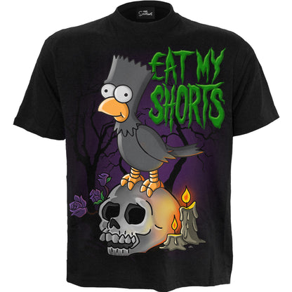 THE SIMPSONS - BART RAVEN - Front Print T-Shirt Black