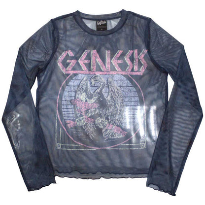 GENESIS - BIRD HAND - Ladies Long Sleeve Crop Top Blue