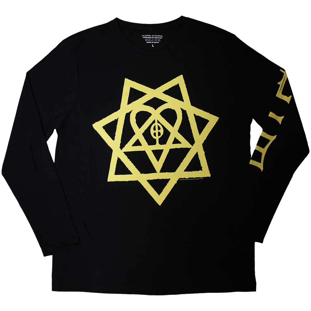 HIM - HEARTAGRAM HONEYCOMB - Long Sleeve T-Shirt Black