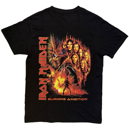 IRON MAIDEN - BURNING AMBITION POCKET LOGO - T-Shirt Black