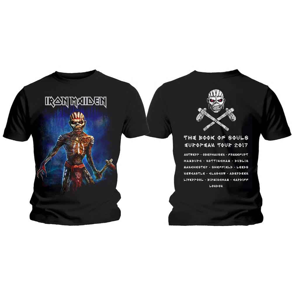 IRON MAIDEN - AXE EDDIE BOOK OF SOULS EUROPEAN TOUR V.2 - T-Shirt Black