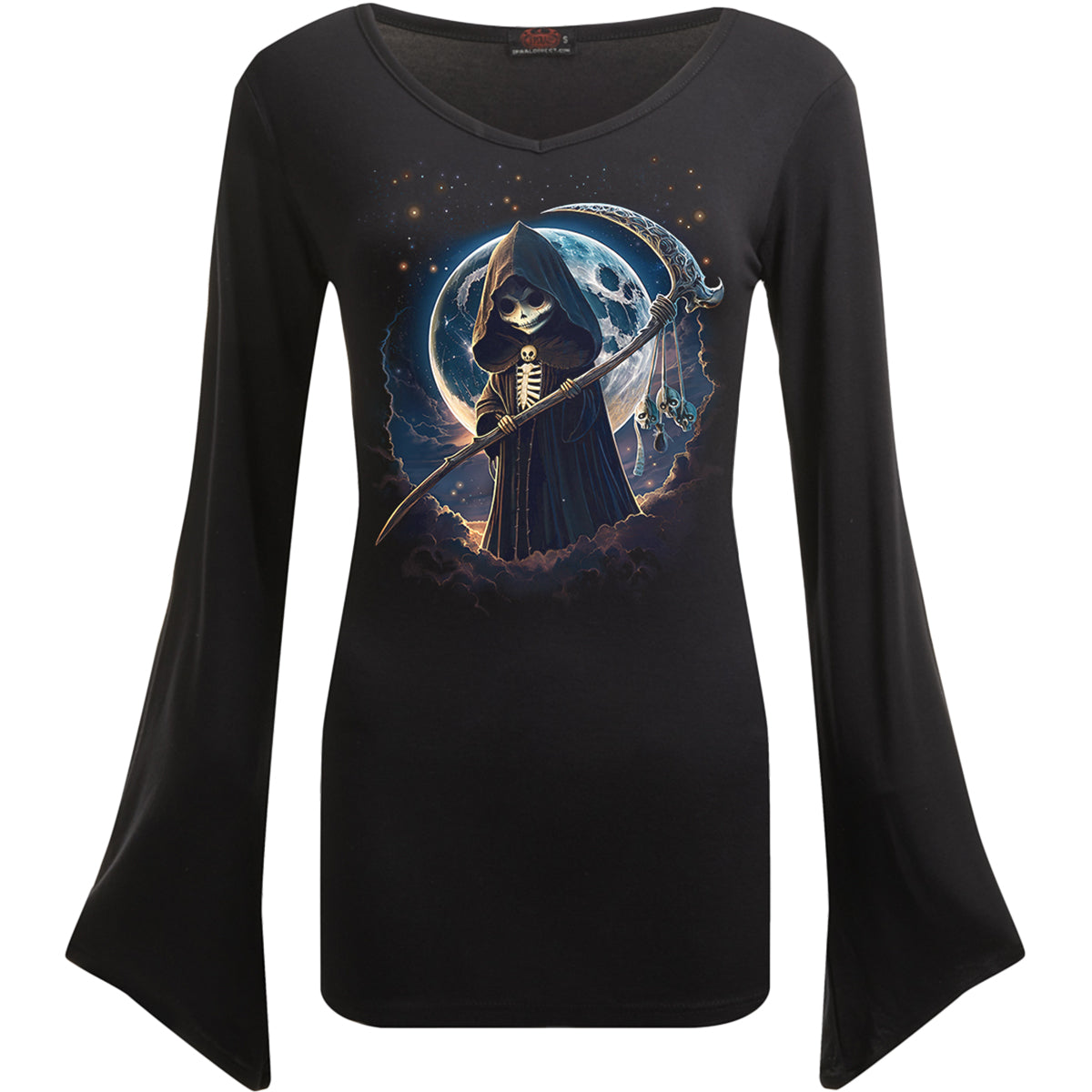 REAPERETTE - V Neck Goth Sleeve Top Black