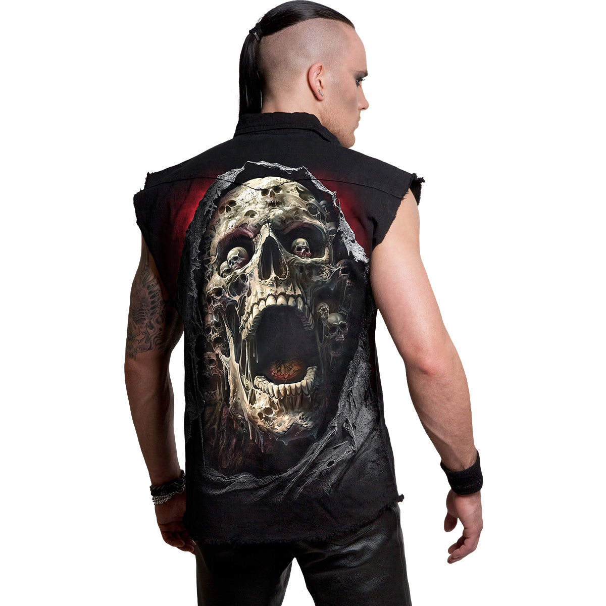 SCREAMING DEATH - Bezrękawnik Stone Washed Worker czarny