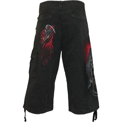 SCREAMING DEATH - Vintage Cargo Shorts 3/4 długie czarne