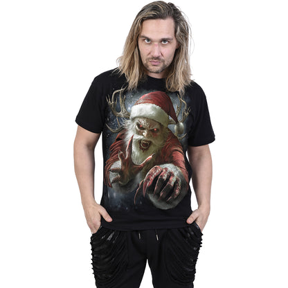 NAUGHTY OR NICE SANTA - T-Shirt czarny