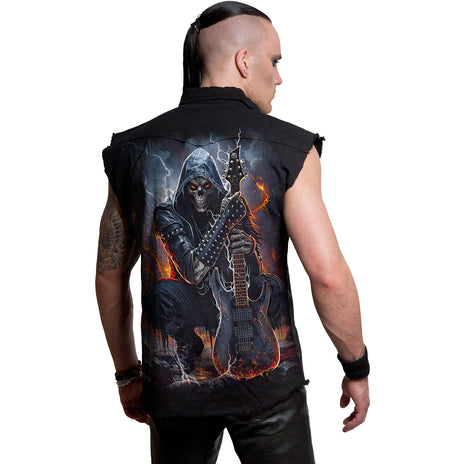 DEATH ROCKER - Bezrękawnik Stone Washed Worker czarny
