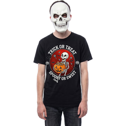 SPOOKY OR SWEET - Front Print T-Shirt Black