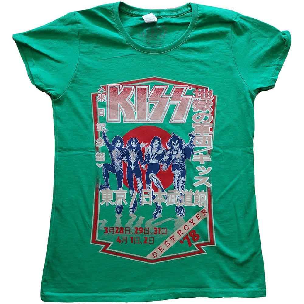 KISS - DESTROYER TOUR '78 - Ladies T-Shirt Green