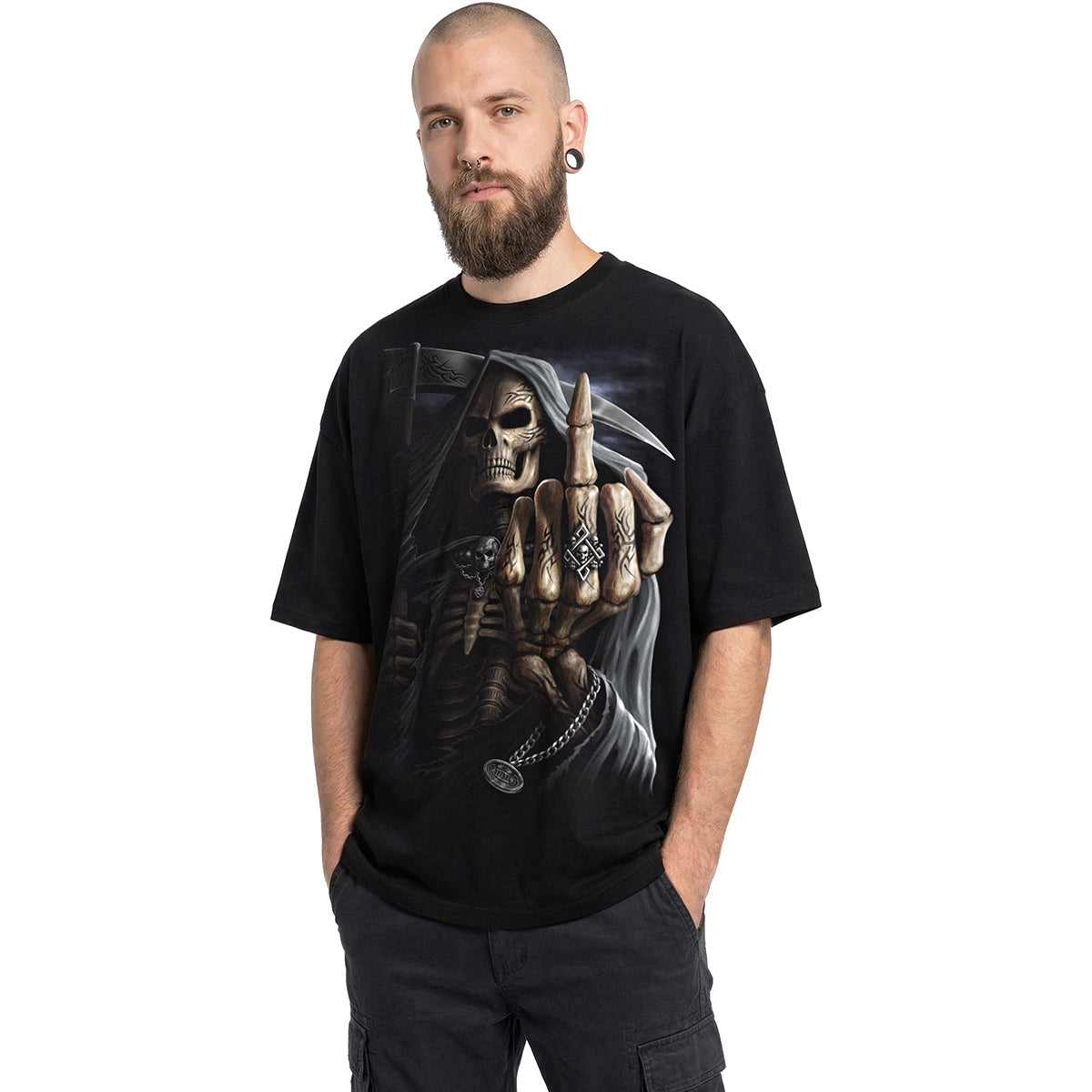BONE FINGER - Box T-Shirt Czarny