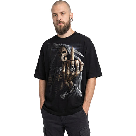 BONE FINGER - Oversized Box T-Shirt Black