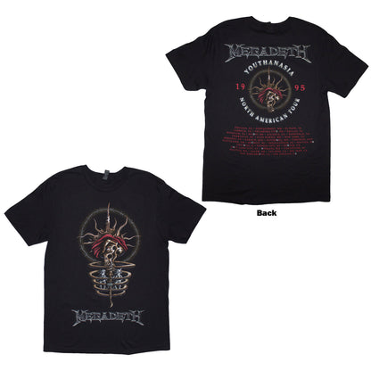 MEGADETH - YOUTHANASIA 1995 NORTH AMERICAN TOUR - T-Shirt Black