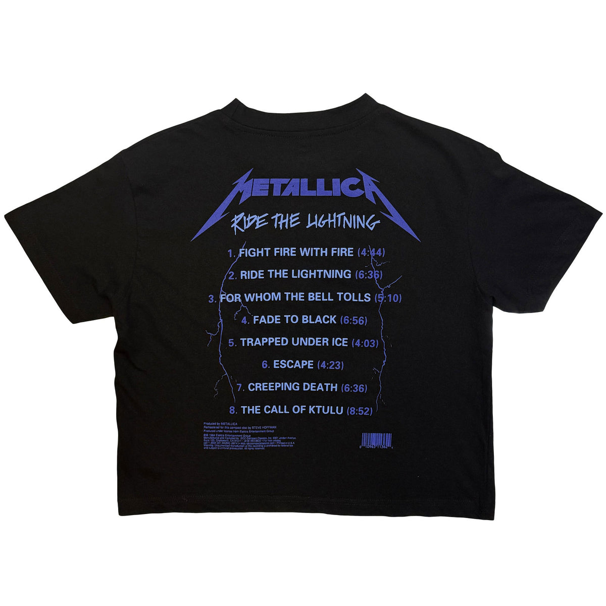 METALLICA - RIDE THE LIGHTNING - Ladies Crop Top Black