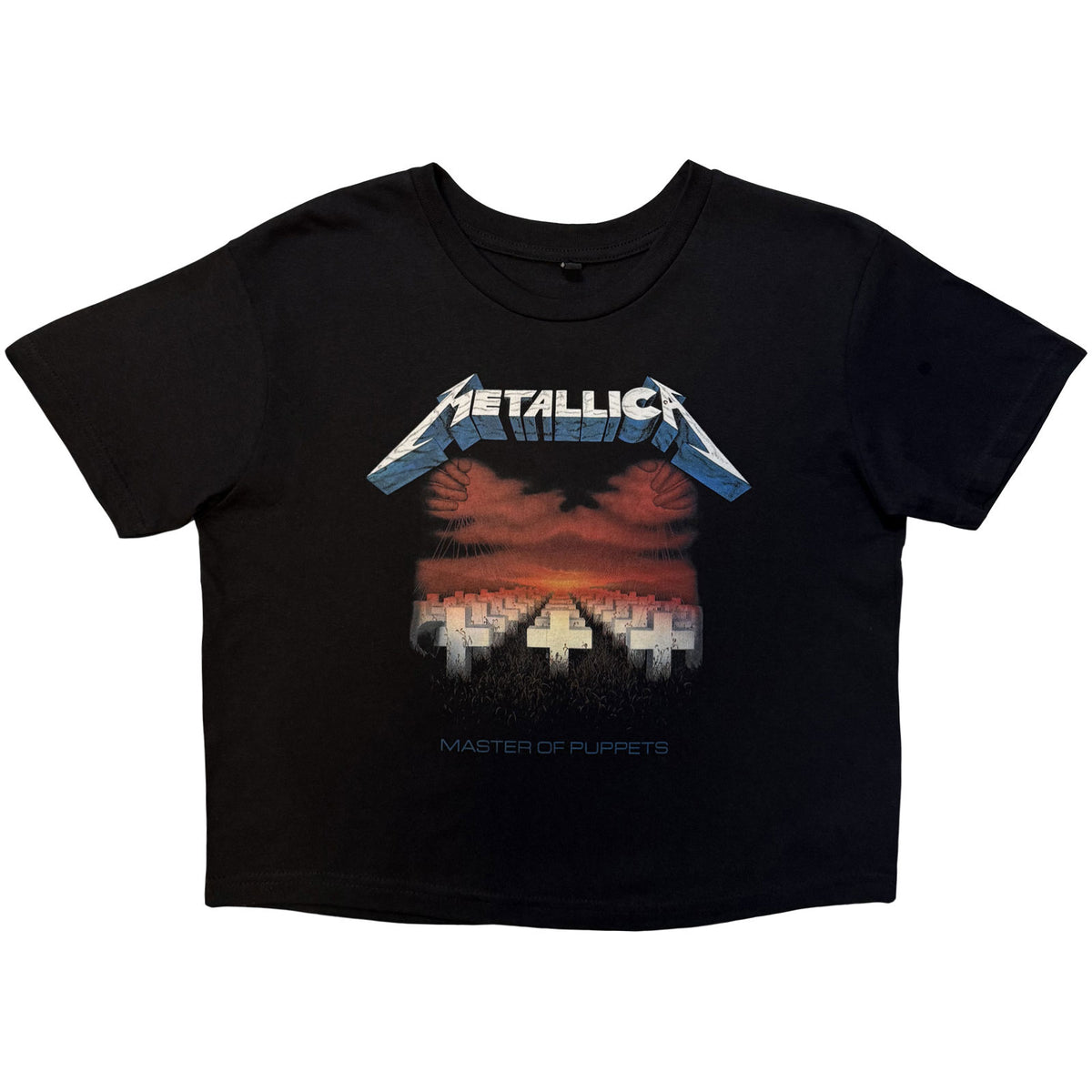 METALLICA - MASTER OF PUPPETS TRACKS - Ladies Crop Top Black