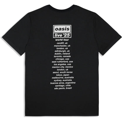 OASIS - WONDERWALL LIVE 25 WORLD TOUR - T-Shirt Black