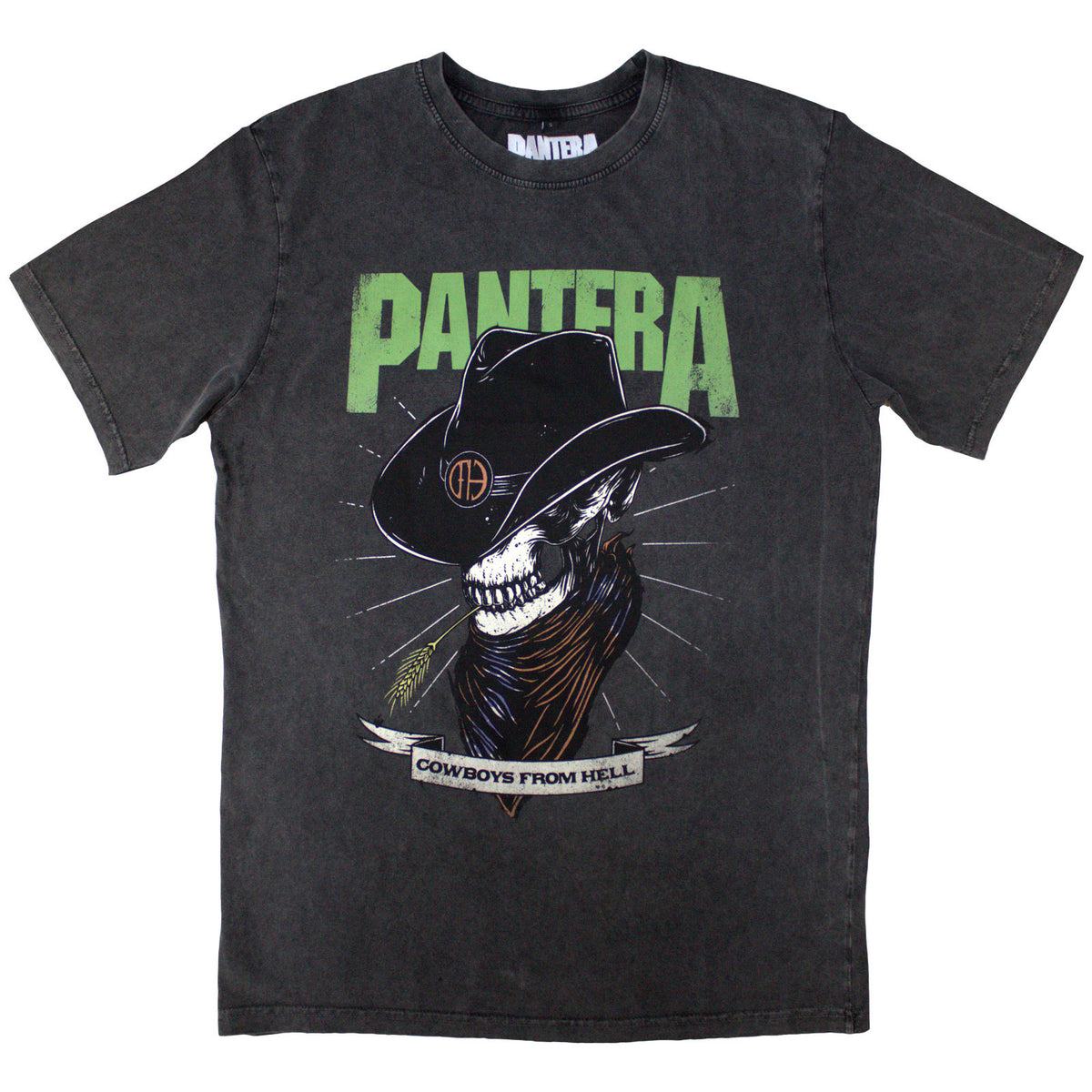 PANTERA - SKELETON COWBOY - Stone Wash T-Shirt Grey
