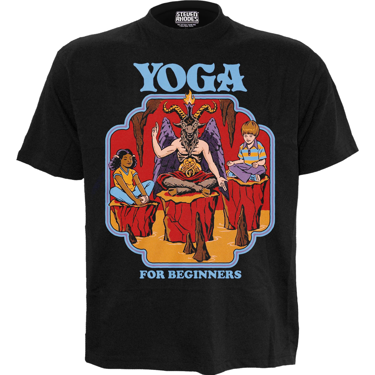 STEVEN RHODES - YOGA FOR BEGINNERS - Front Print T-Shirt Black