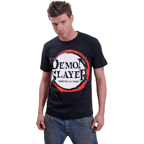 DEMON SLAYER - LOGO - Koszulka z nadrukiem z przodu czarny