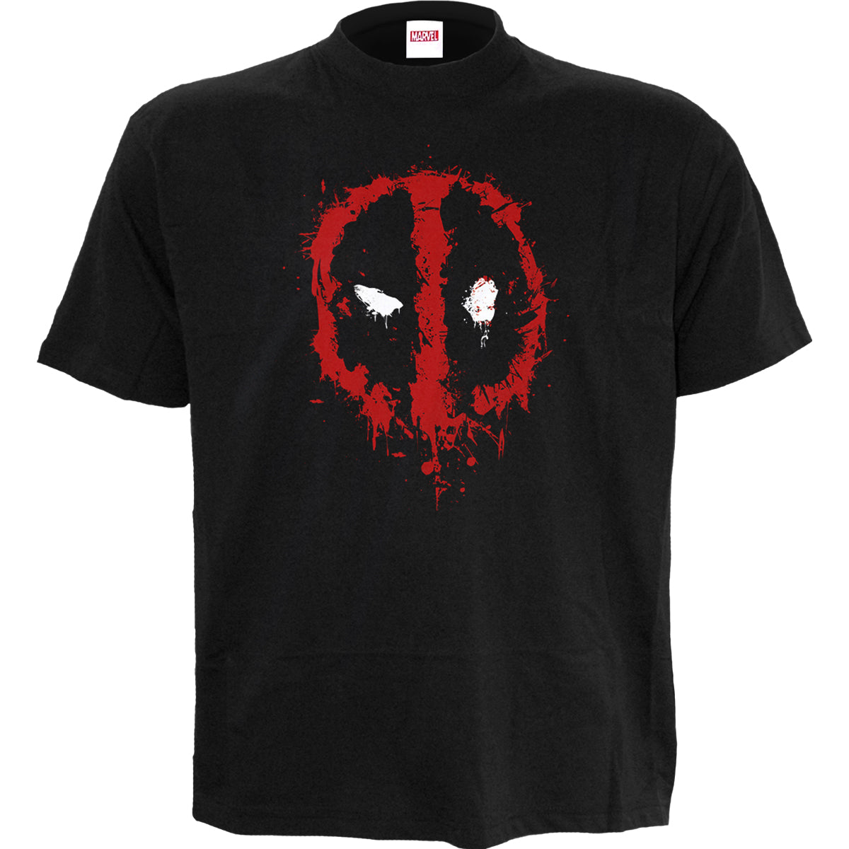 MARVEL DEADPOOL - SPLAT - Front Print T-Shirt Black