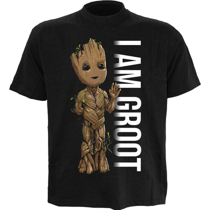 MARVEL I AM GROOT - BADGE - Front Print T-Shirt Black