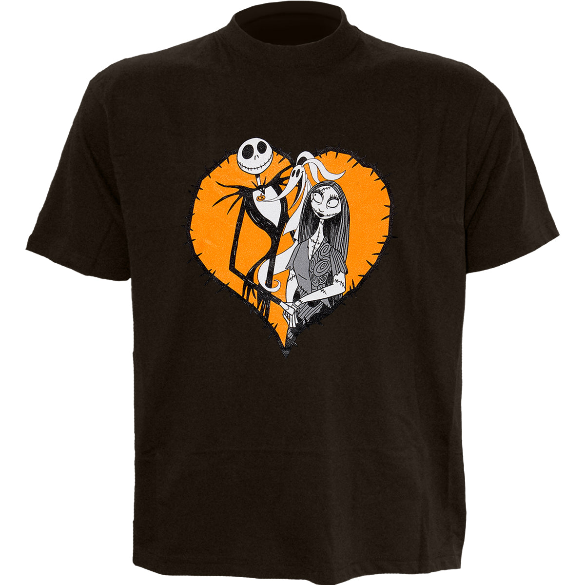 NIGHTMARE BEFORE CHRISTMAS - ORANGE HEART - T-Shirt Chocolate