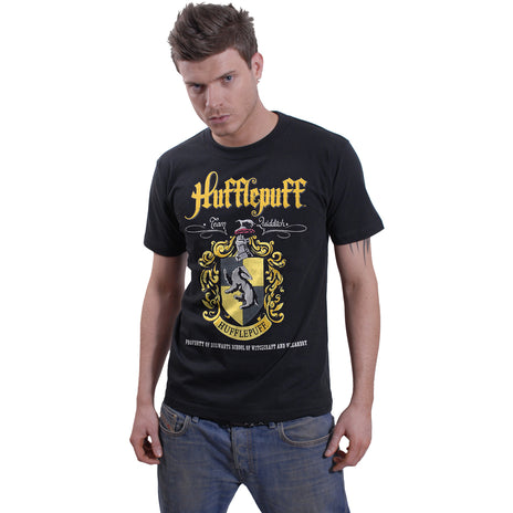 HARRY POTTER - HUFFLEPUFF CREST - Koszulka z nadrukiem z przodu czarna