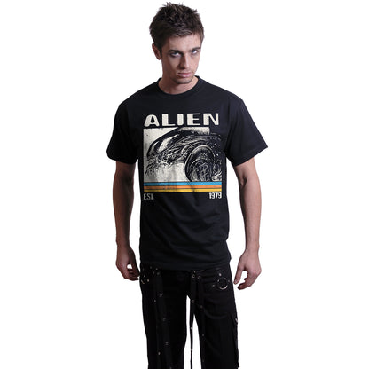 ALIEN - RETRO BARS - Koszulka z nadrukiem z przodu czarna